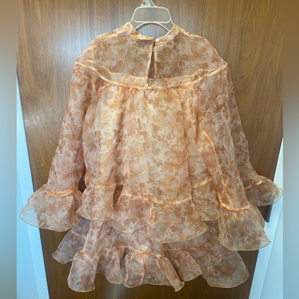Floral Ruffle Dress - Peach - Picture 4 of 4